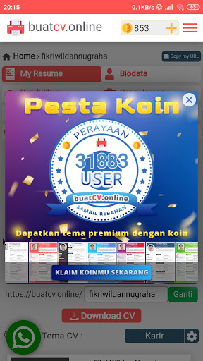 Buat CV Online buatcvonlinecom Screen 2