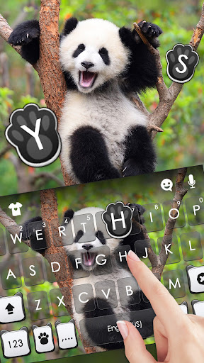 Happy Cute Panda Keyboard Back Screen 2