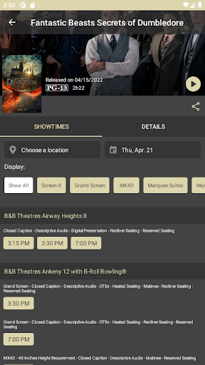 B&B Theatres Screen 2