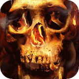 Skull on fire live wallpaper icon