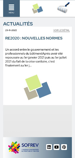 Android application SOFREV Entreprise screenshort