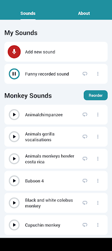 Android application Monkey Sounds screenshort