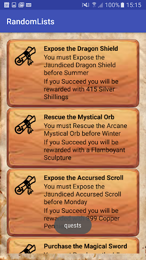 Random Lists Screen 3