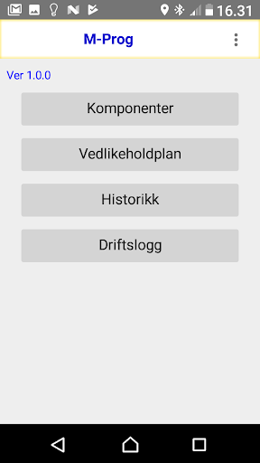 Android application M-Prog Vedlikehold screenshort