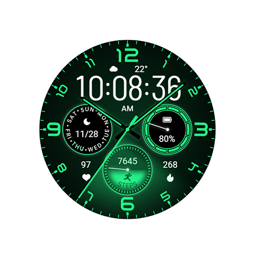Green Firefly Quartz Wear OS - AppWisp.com