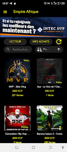 Android application Empire Afrique screenshort