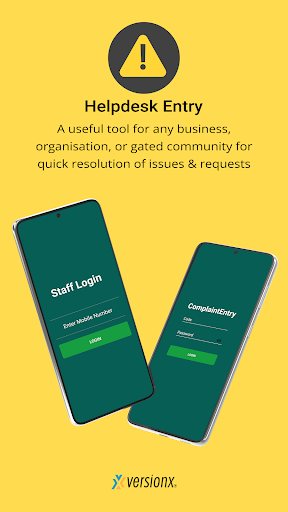 Android application Helpdesk Entry - VersionX screenshort