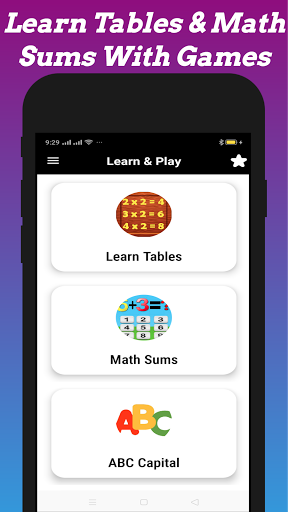 Android application Kids Learning Game screenshort