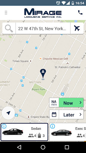Mirage Limousine Service Screen 2
