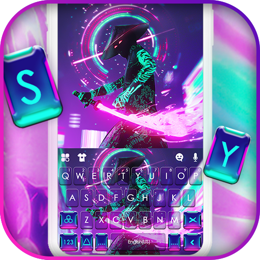 Cyberpunk Ninja Keyboard Backg logo