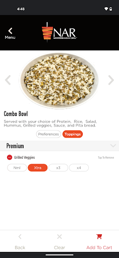 Screenshot of NAR Mediterranean Grill