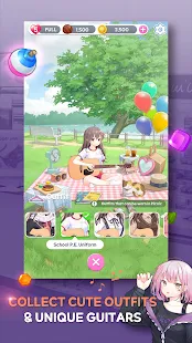 ギター少女マッチ3パズル　-　癒し＆デコパズルスクリーンショット 3