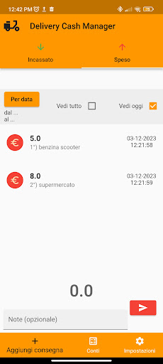 Delivery Cash Manager Screen 2