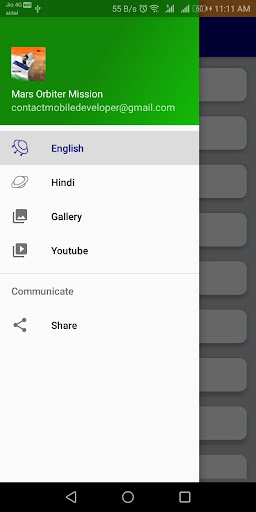 Android application Mission Mangalyaan:- Mission M screenshort