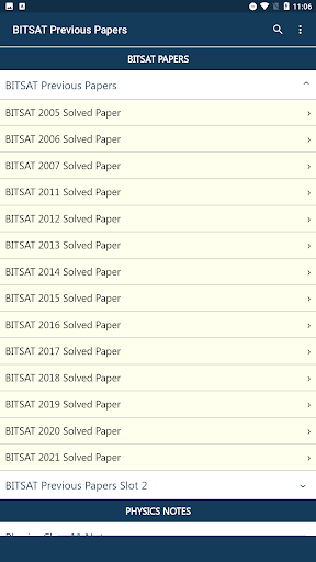 Screenshot of BITSAT Exam Previous Papers