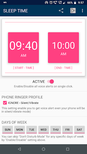 Sleep Time (DND | Mute Time) Screen 3