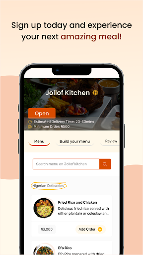 Android application Jollof.com screenshort