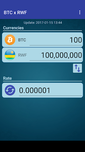Android application Bitcoin x Rwanda Franc screenshort