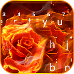 Cover Image of Download Flaming Fire Rose Keyboard The  APK