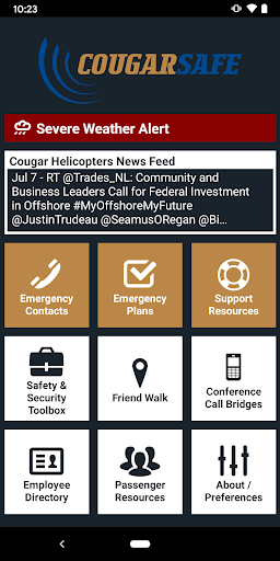 Android application Cougar Safe screenshort