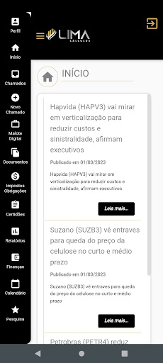Android application Lima Cálculos screenshort