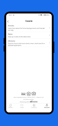 Open Mortgage Mobile App Screen 2
