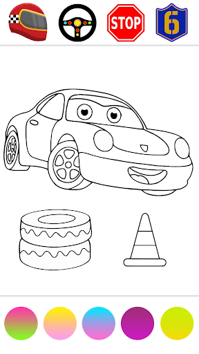 Glitter Cars Coloring Book Screen 3