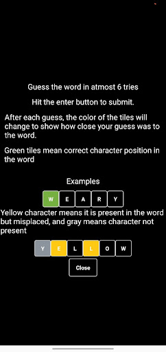 Android application Mordle screenshort