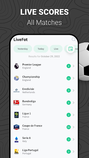 Android application LiveFot screenshort