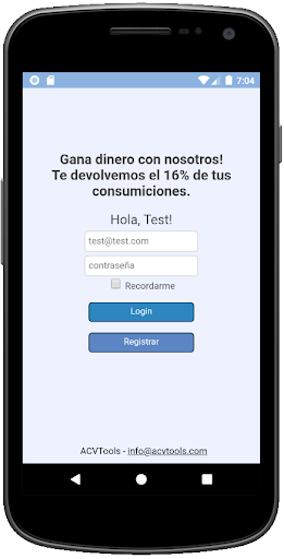 Android application MiBarCard screenshort
