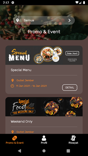 Android application Kopi Ridho screenshort