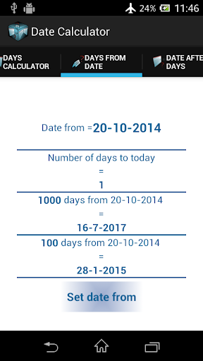 Date Calculator Screen 2