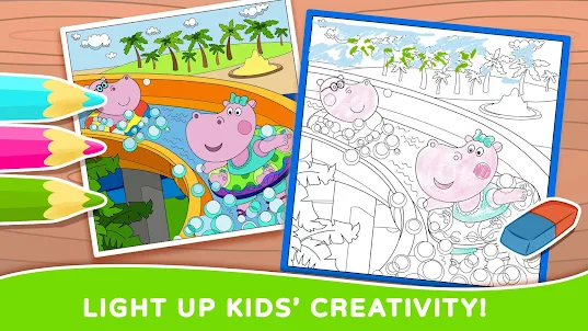 Hippo: Coloring Book for Kids
