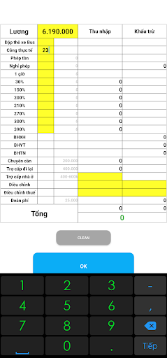 Tính lương LGDVH Screen 2