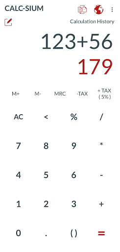 Android application Calc-sium screenshort