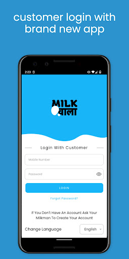 Android application Milk Wala - Customer screenshort