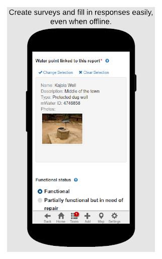 Screenshot of mWater Surveyor