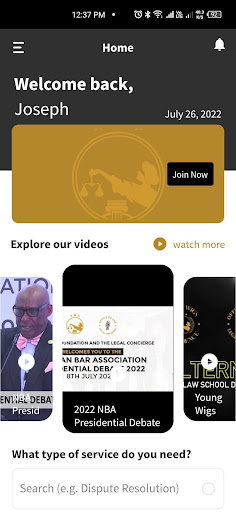 Android application LegalX screenshort