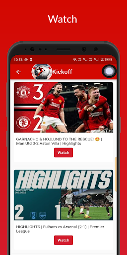 Android application Kickoff : Live Football App screenshort