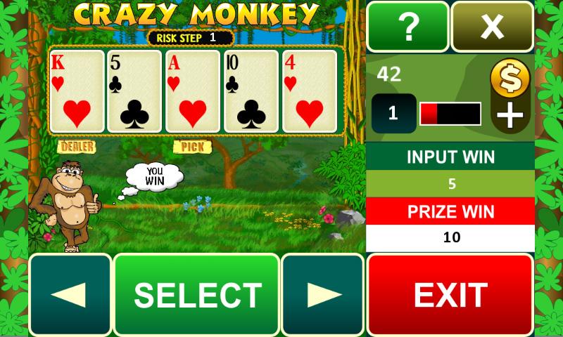 Android application Crazy Monkey slot machine screenshort