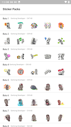 Android application Sticker Batu Moai WAStickerApp screenshort