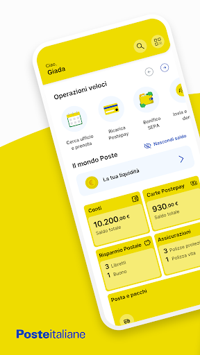 Android application Poste Italiane screenshort