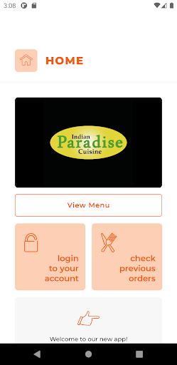 Android application Indian Paradise Cuisine WF4 screenshort