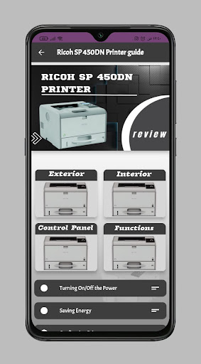 Android application Ricoh SP 450DN Printer Guide screenshort