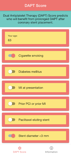 Android application Dual Antiplatelet Therapy screenshort