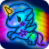 Draw Glowing Dreamy Unicorns icon