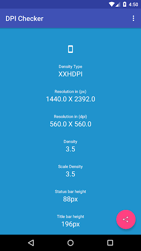 Android application DPI Checker screenshort