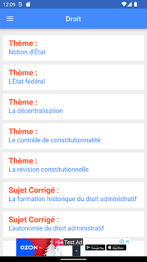 Android application Droit : Sujets Corrigés screenshort