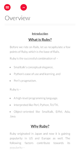 Android application Learn Ruby On Rails Tutorial screenshort