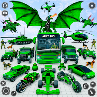 Army Bus Dragon Robot Car Game